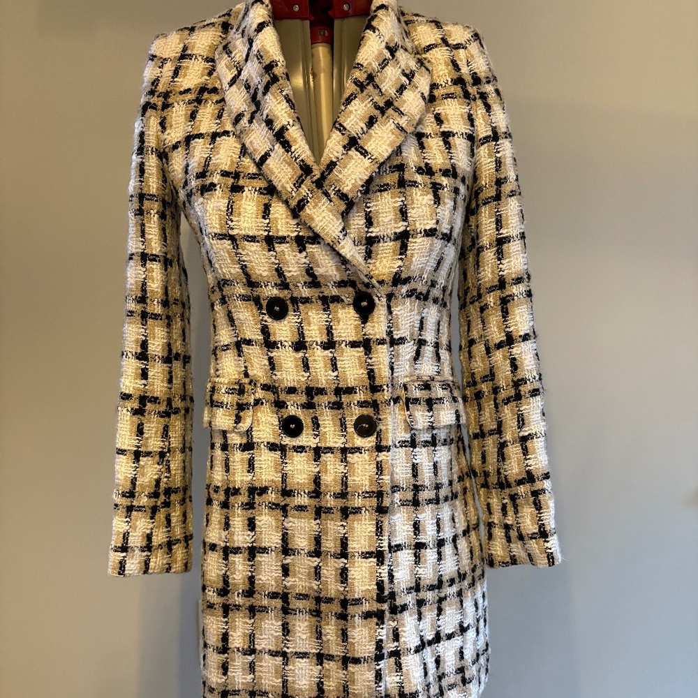 Plaid tweed blazer - Zara
